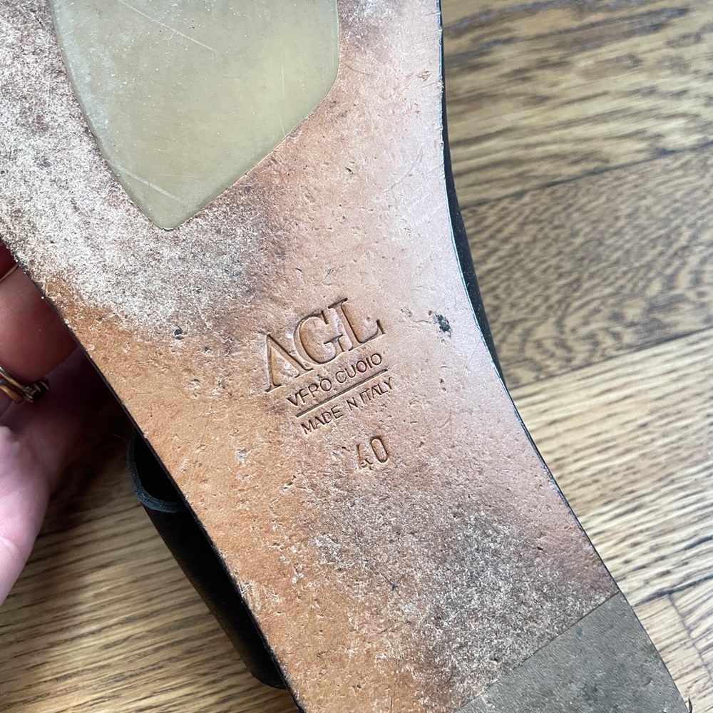 AGL Asymmetrical Toe Loop Leather Sandal - Picture 6 of 6